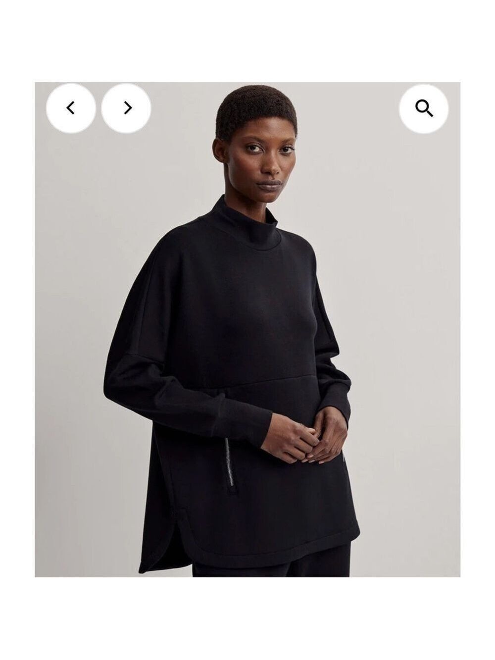 Varley Black Bay Street Mock Neck Sweatshirt - Picture 1 of 6